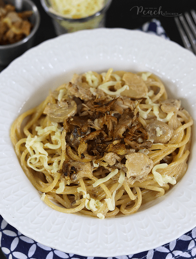 Creamy Chicken Adobo Pasta The Peach Kitchen